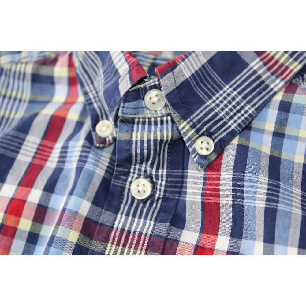 Ralph Lauren Polo Blue Label Short Sleeve Button Down Plaid Shirt Boys Size 5